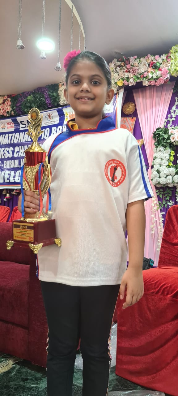 <strong>Aadya Ranganath</strong> of grade 4 participated in National Chess Championship (for under 10 girls), which was held in Jammu between 26th April 2022 and 1st May 2022. She bagged a silver medal. As a recognition of her excellent performance, she has been awarded Rs.50000 cash prize and has been presented with the opportunity to represent India in the Asian and the World Chess Championship, which will be held in Georgia. Congratulations!