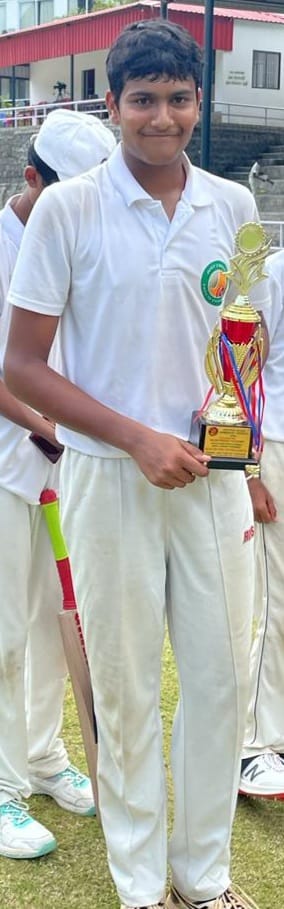 <strong>Siddharth  Akhil</strong> of grade 10 played an instrumental role in the Cricket League Tournament  organized by KSCA held in August 2022  where his team, Vishweswarapuram CC headed straight towards victory because of his century (112) against RVCE.