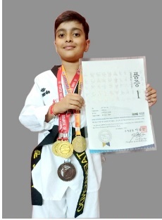 <strong>Paryah K. Shah</strong> of grade 2 became a certified Black Belt in October 2021 by World Taekwondo Federation, Kukkiwon, South Korea. He won two gold, one silver and one bronze medal in various categories in the Open State Level Championships.