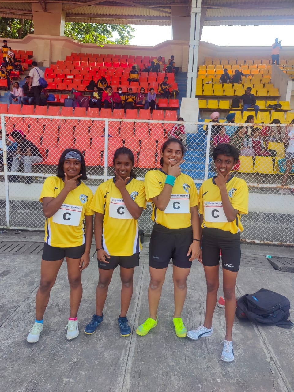 <strong>Team Karnataka - Girls U-14 won a silver medal in 4x100mt Relay. Abhipsha was part of the Relay Team.</strong>