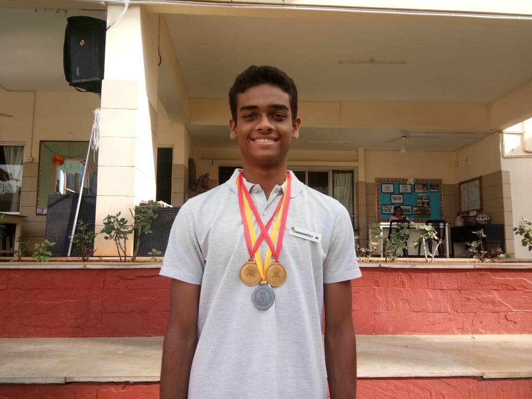<strong><u>Chandramouli R - State level Kalarippayattu Championship</u></strong>Chandramouli R of ninth grade participated in the State-level Kalarippayattu Championship held in Bangalore and won 2 Gold and 1 Bronze medals. He has also been selected for the Nationals that are going to be held in Kerala. He will represent Karnataka.